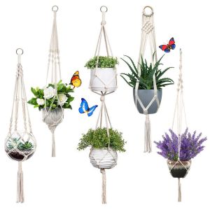 Hängeampel Blumentopf Pflanzen Halter Aufhänger Pflanzenhalter 5er