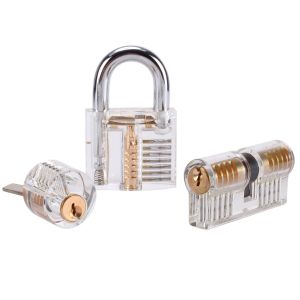 Lockpicking Set Dietrich Set Lock Pick Set 15 Stück mit 3 Transparentem Trainingsschlössern für Anfänger und Profis Schlosser